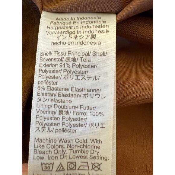 J Crew Carmel Brown Faux-suede drop-waist ruffle Sleeveless mini dress 8 - Picture 7 of 11